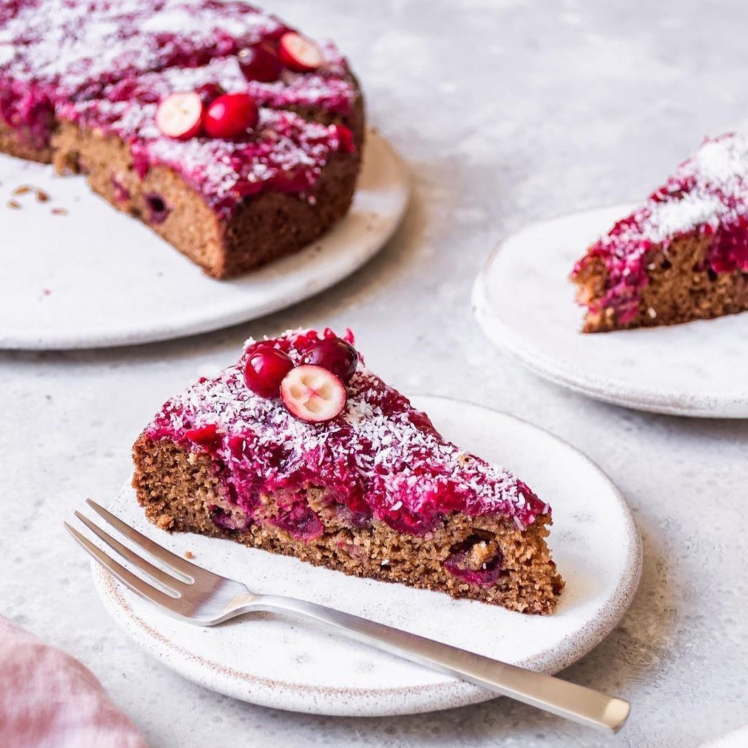 Vegan Cranberry Cake with Glaze