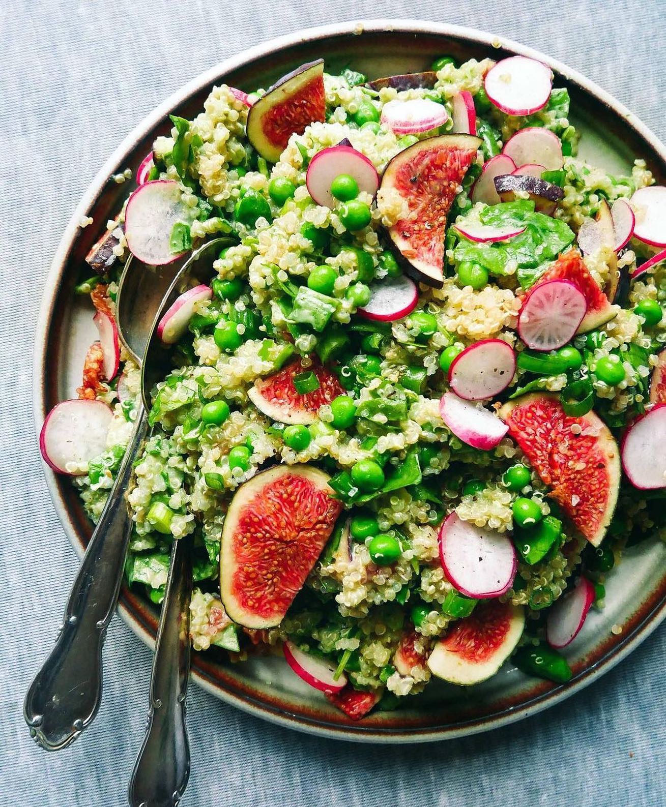 Fig and Quinoa Salad with Avocado Dressing