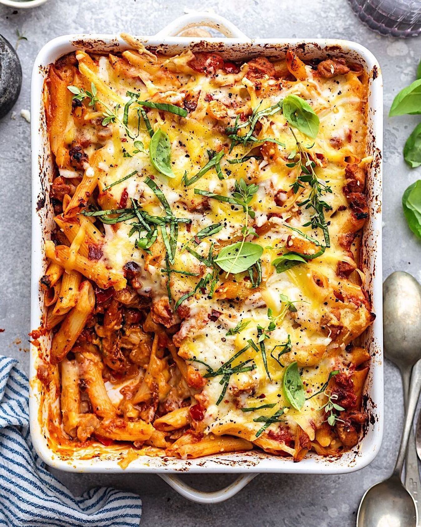 Vegan Baked Pasta with White Sauce