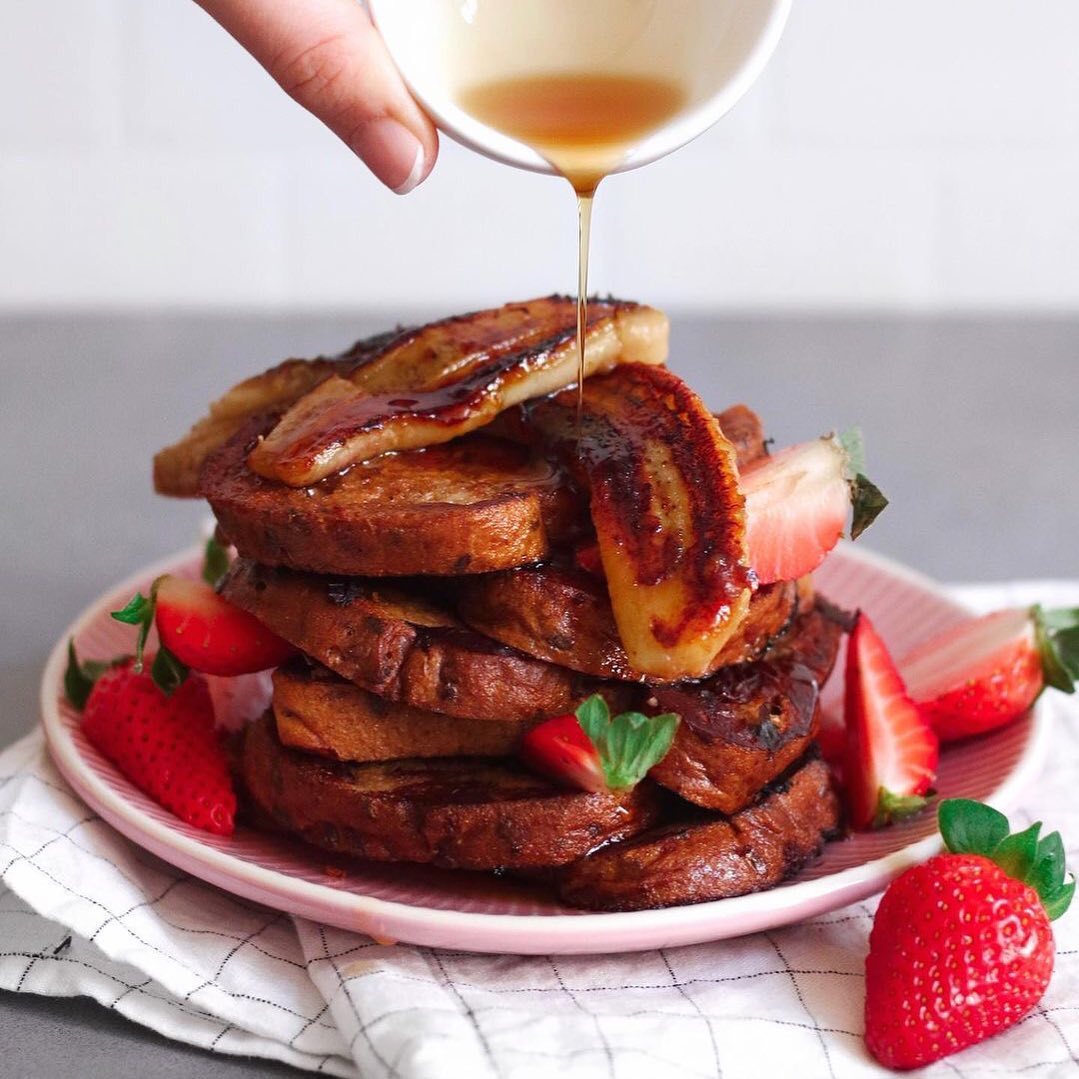 Vegan Gluten-Free French Toast with Caramelized Bananas