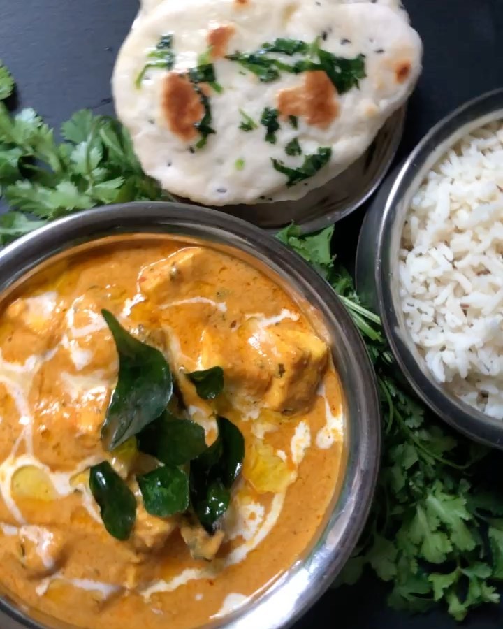 Creamy Butter Paneer with Cumin Rice and Homemade Naan