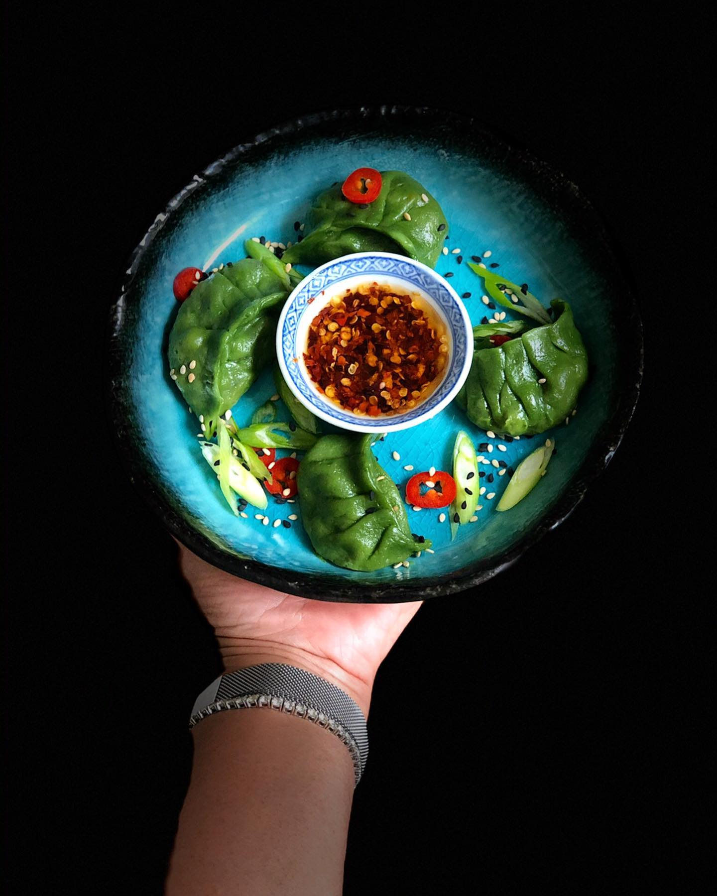 Spinach Dumplings with Various Fillings