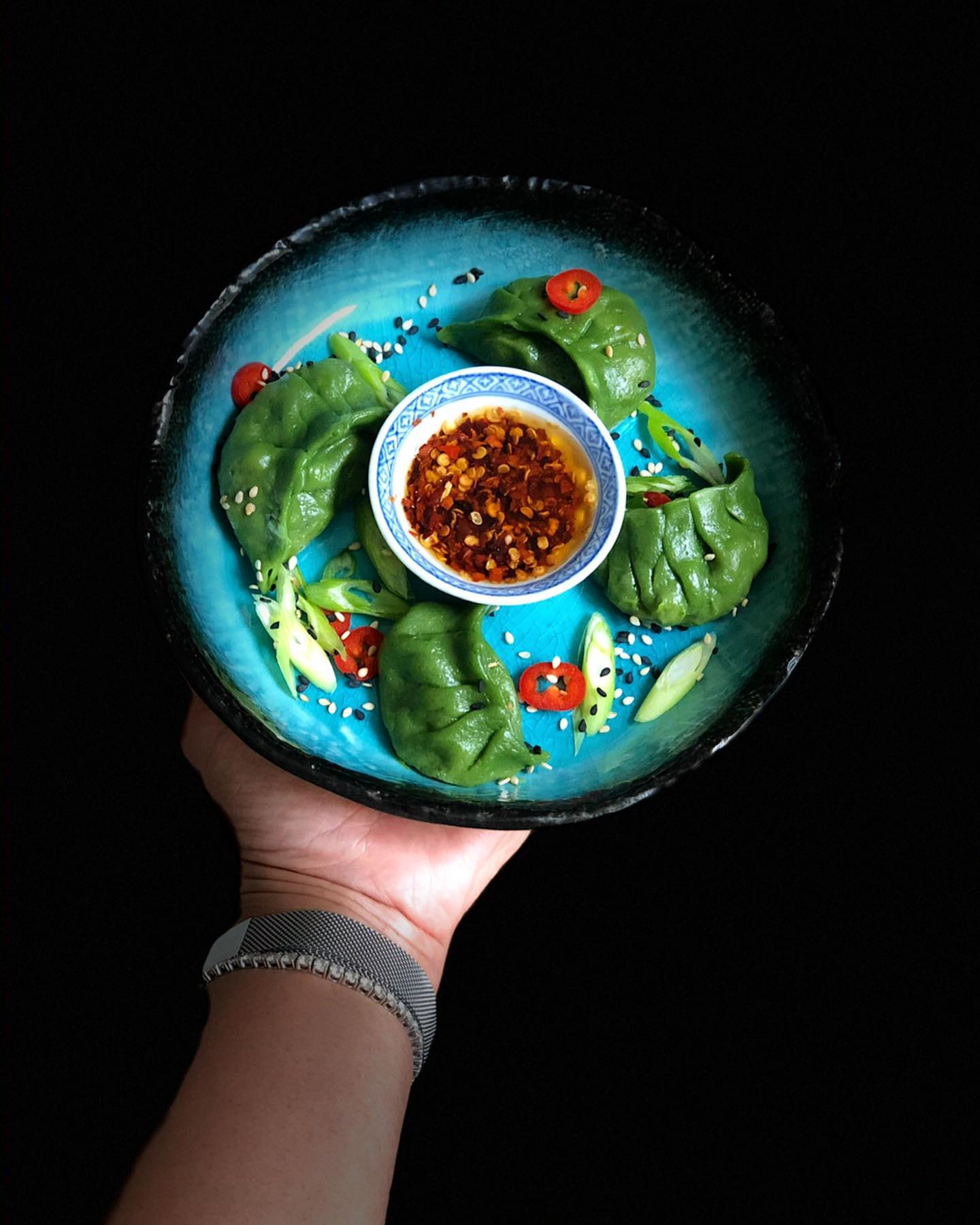Spinach Dumplings with Various Fillings