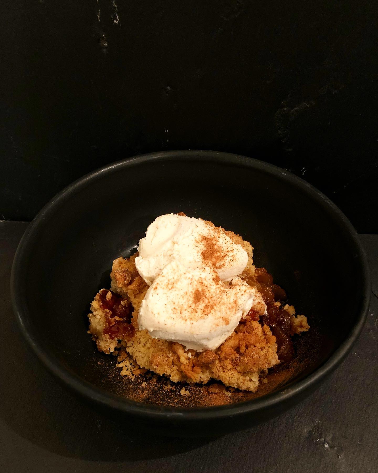 Homemade Apple Crumble with Cinnamon Ice Cream