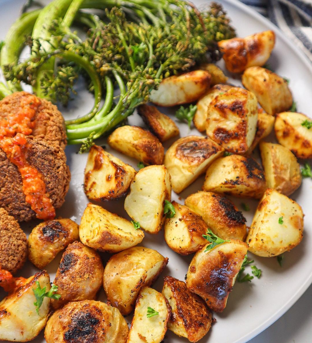 Garlicky Cheesy Roasted Potatoes Comfort Dish