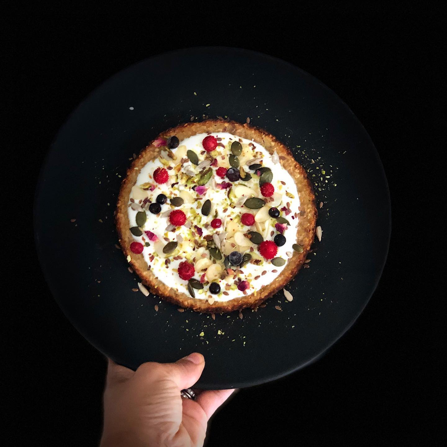 Healthy Banana Oat Breakfast "Pizza