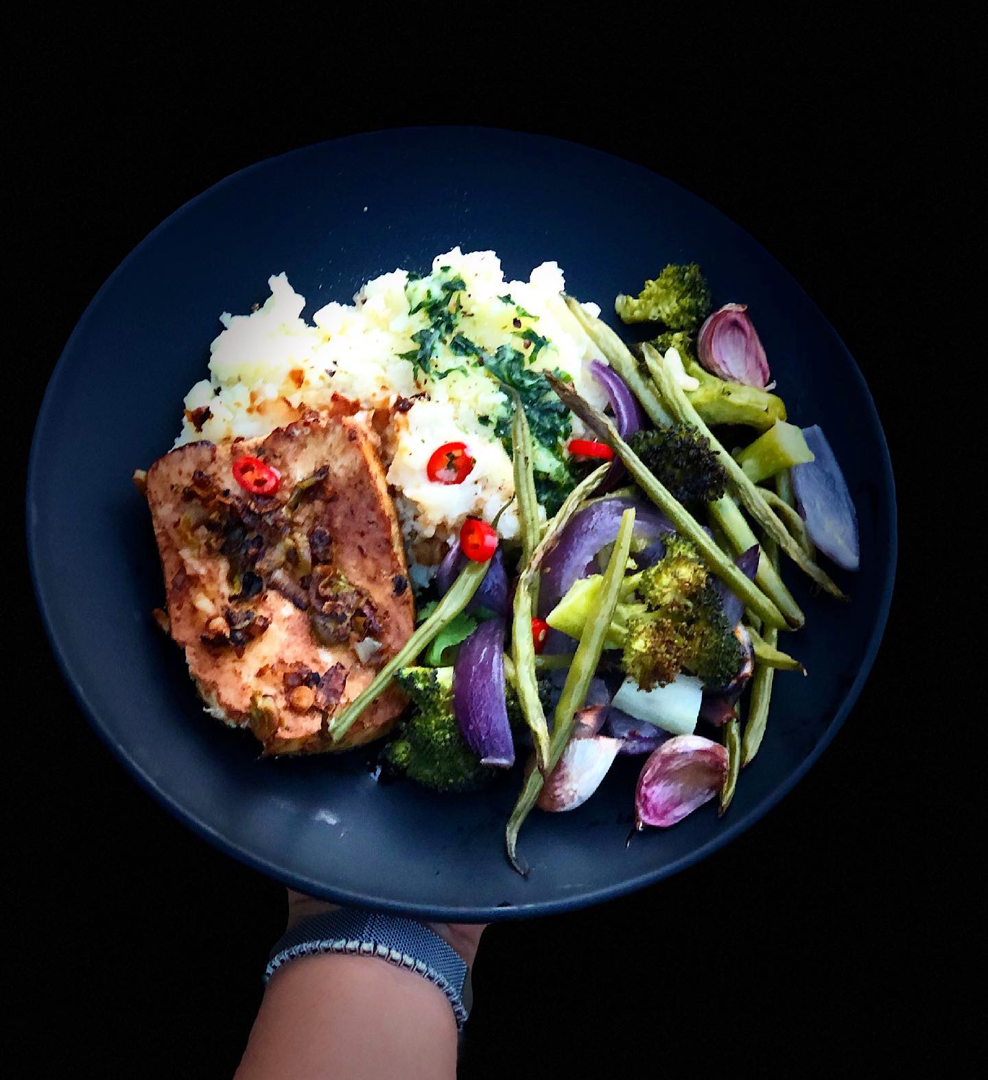 Miso Tofu with Sesame Roasted Vegetables
