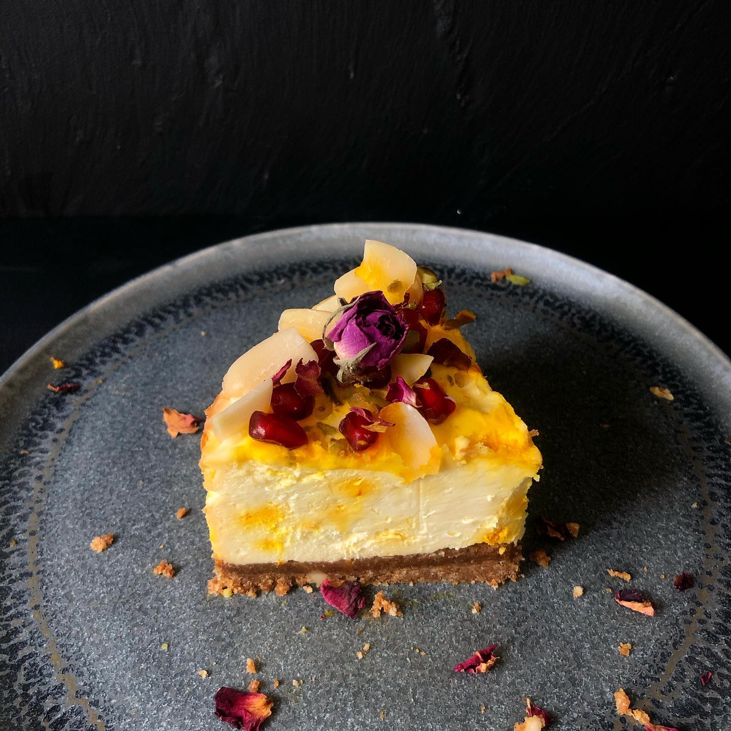 Saffron and Cardamom Shrikand Cheesecake