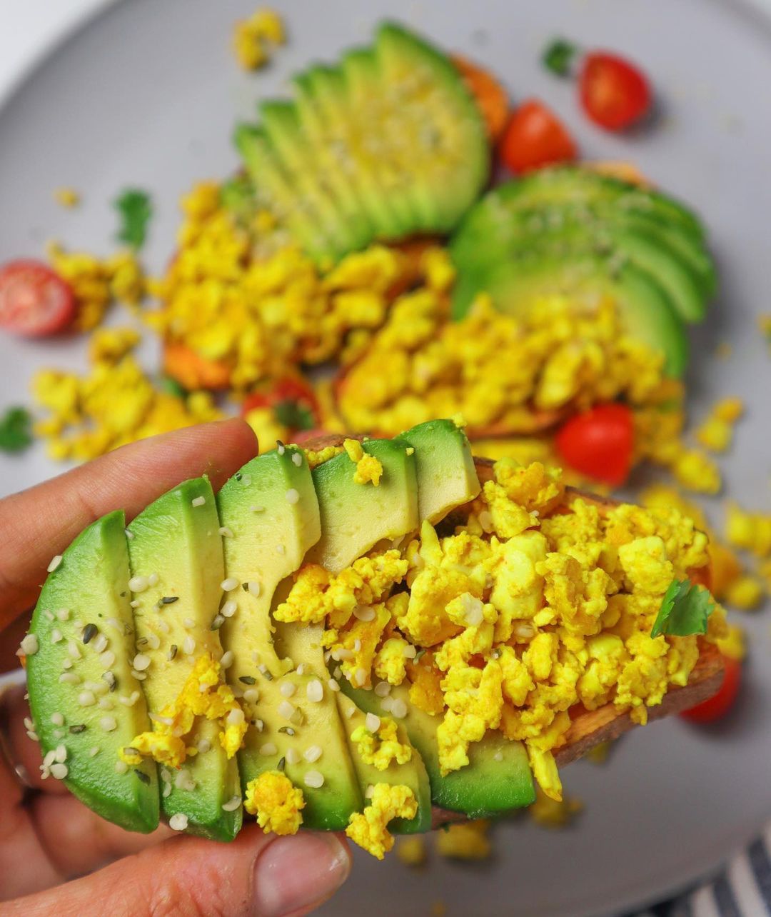 Simple Sweet Potato Toast with Avocado Toppings