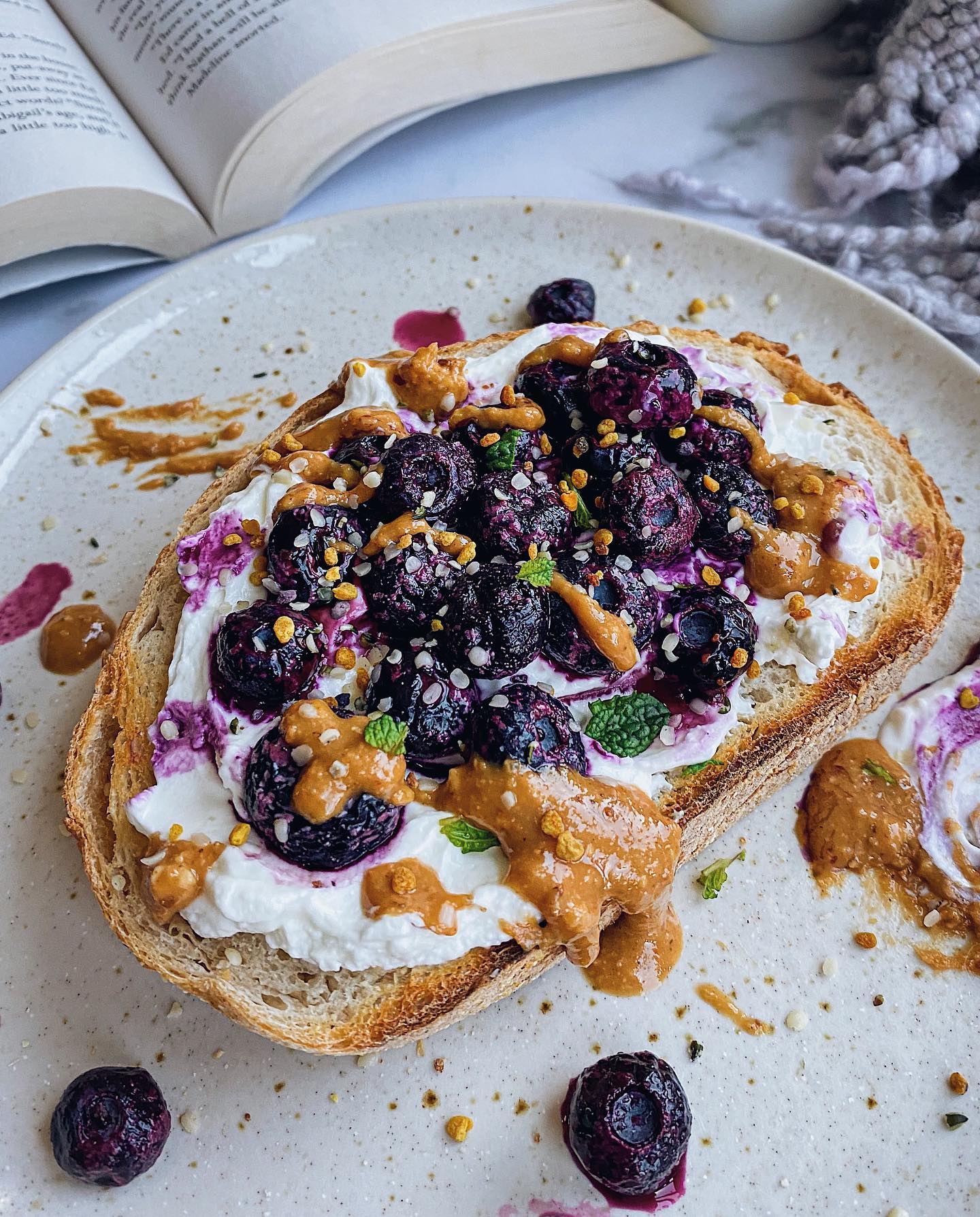 Sourdough Toast with Yogurt and Toppings