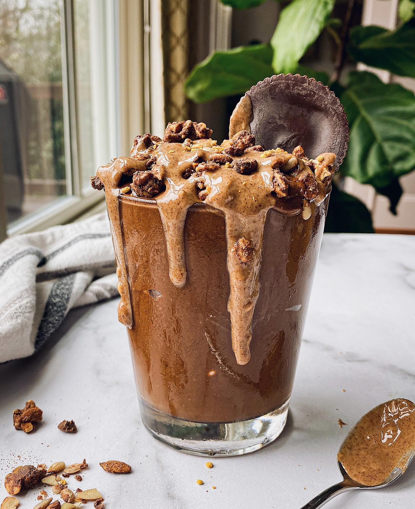 Chocolate Almond Butter Breakfast Smoothie