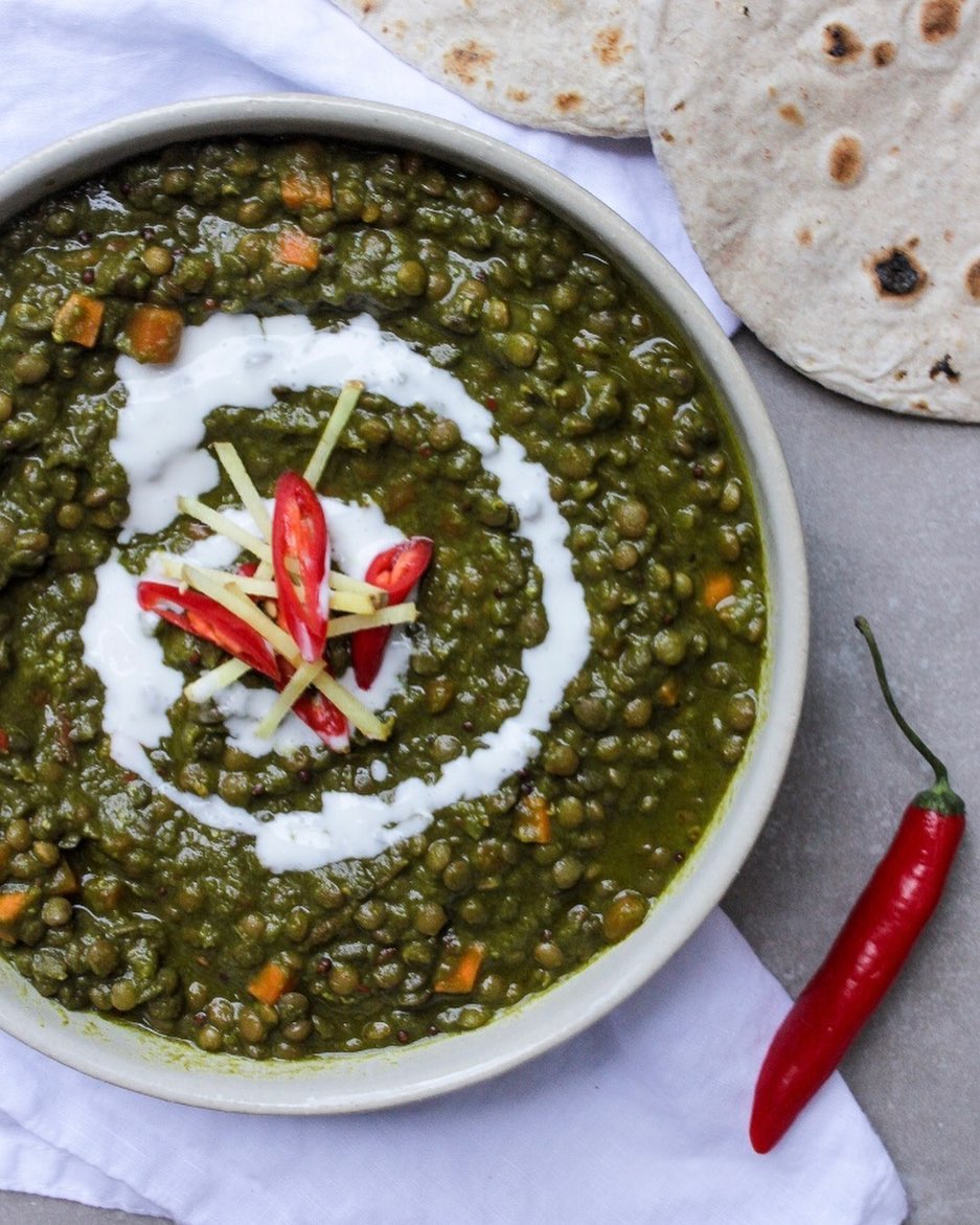 Velvety Spinach Dal with Lentils and Spices