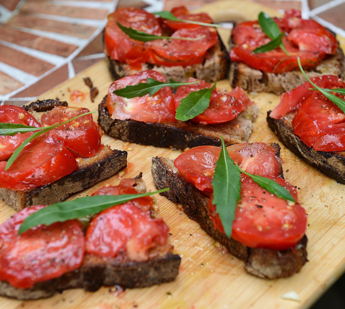 Sourdough Bruschetta with Fresh Tomatoes and Herbs