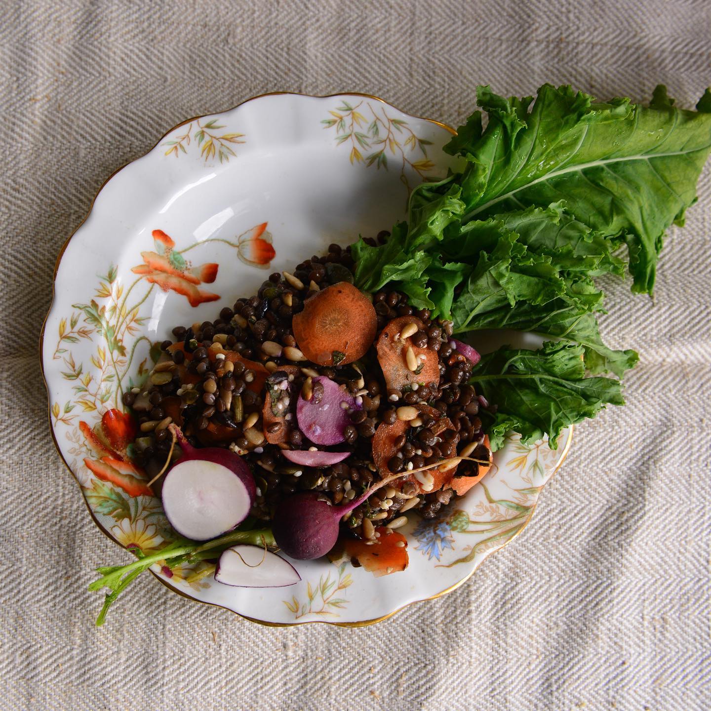 Sprouted Beluga Lentil Salad