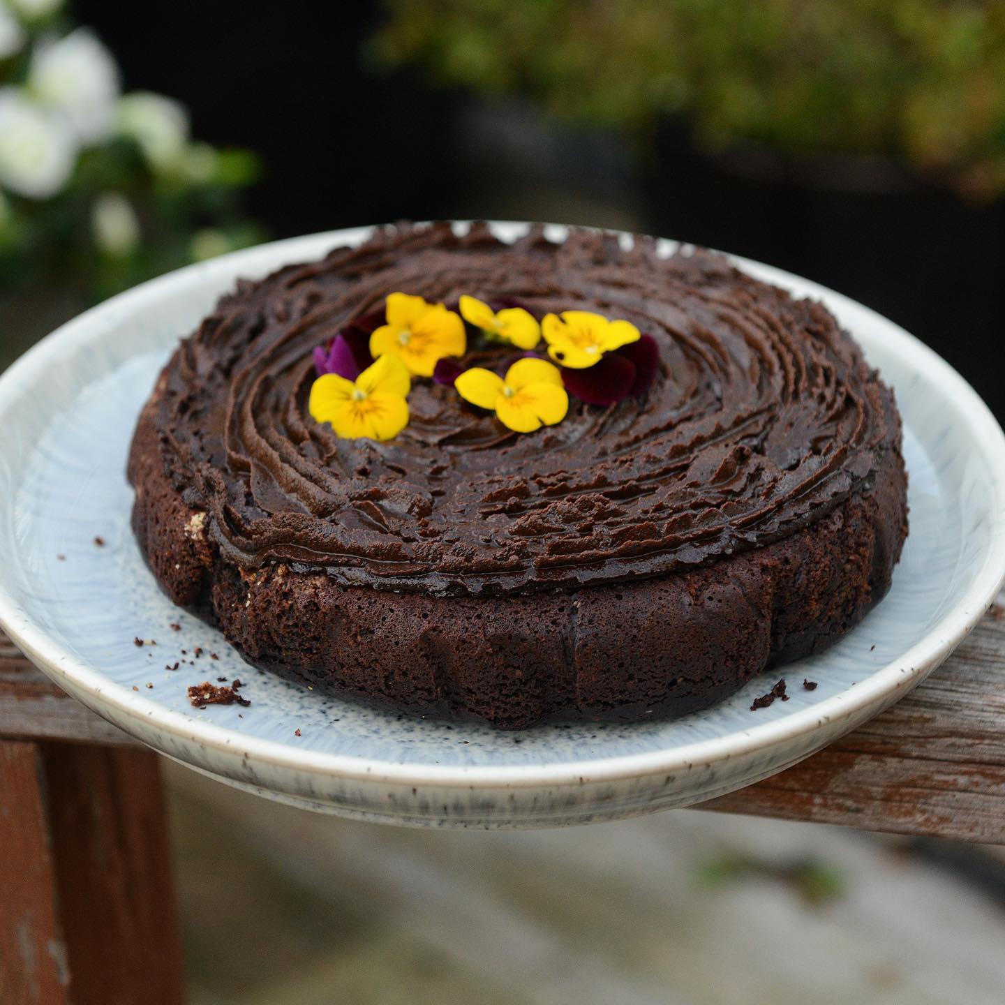 Fluffy Vegan Chocolate Coffee Hazelnut Birthday Cake