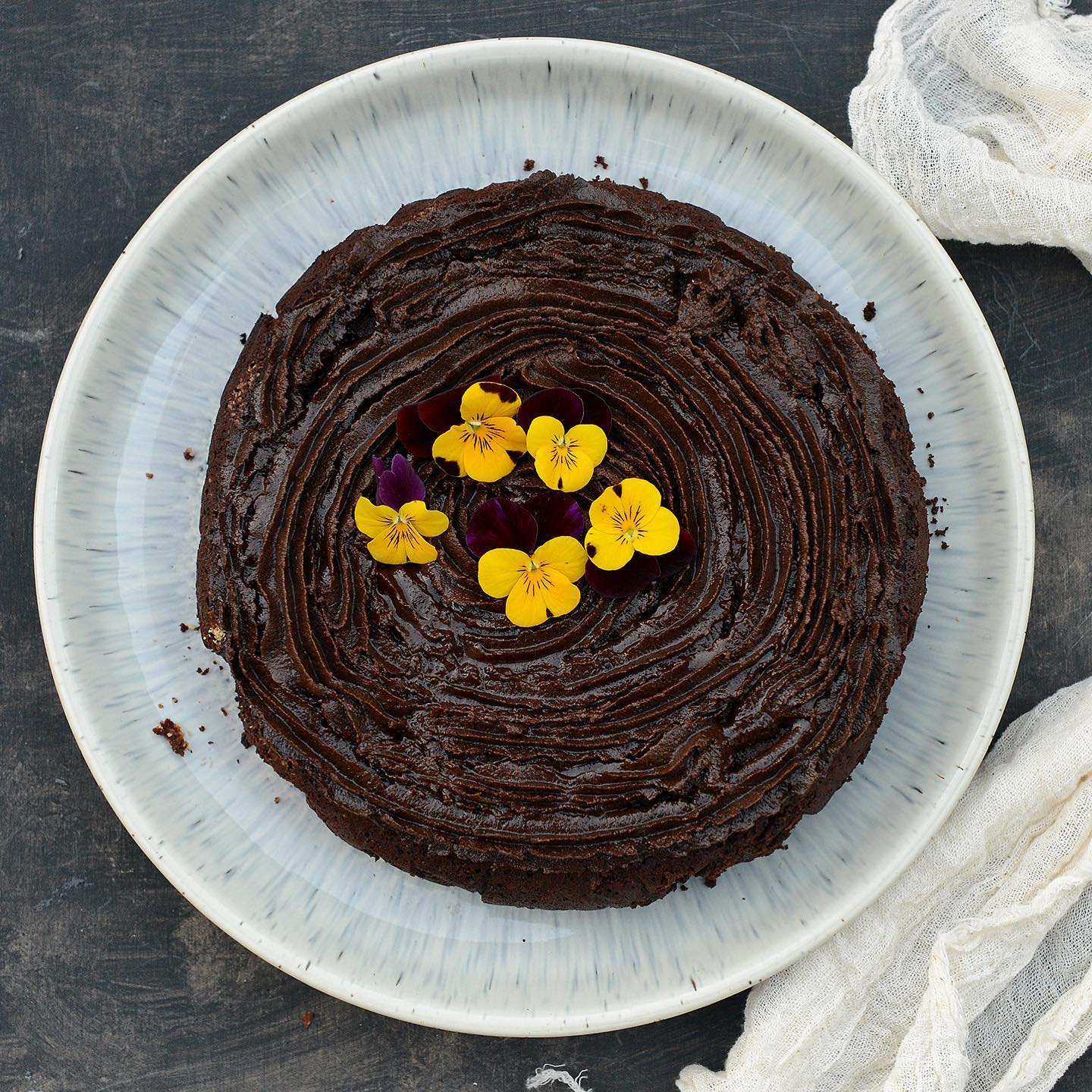 Fluffy Vegan Chocolate Coffee Hazelnut Birthday Cake
