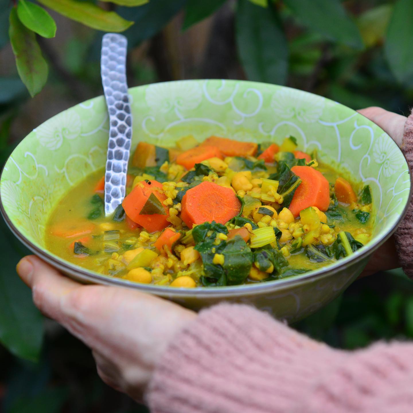Mild Chickpea Curry with Sprouted Buckwheat