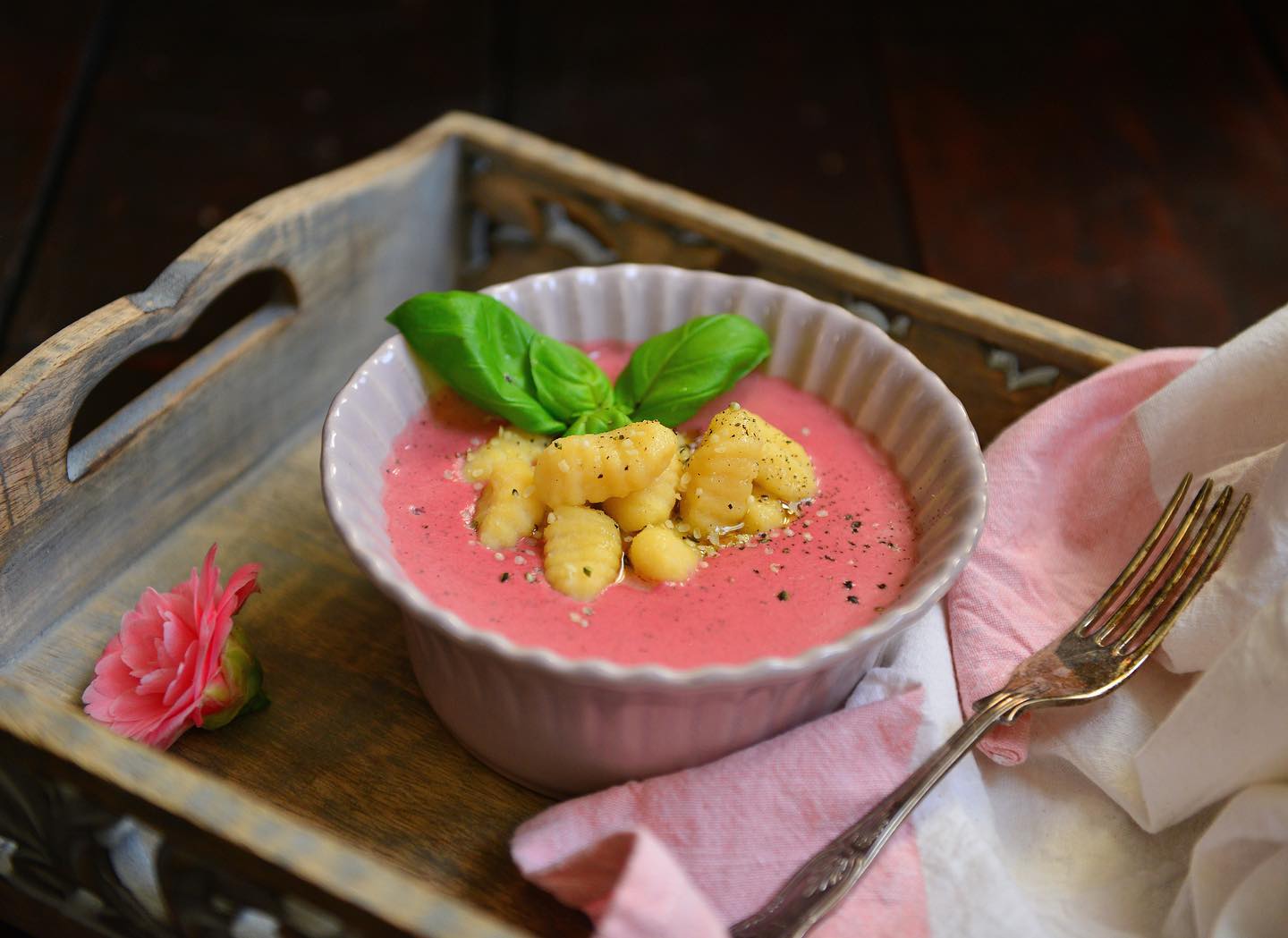 Pink Gnocchi for Valentine's Day