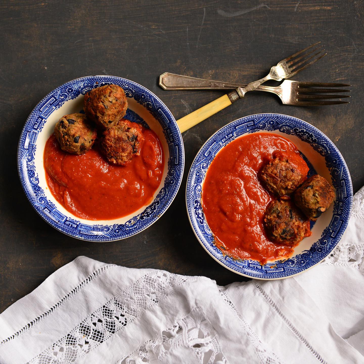 Vegan Beanballs in Marinara Sauce