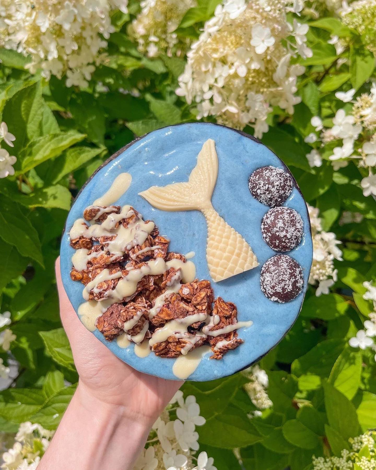 Blue Spirulina and Coconut Nicecream