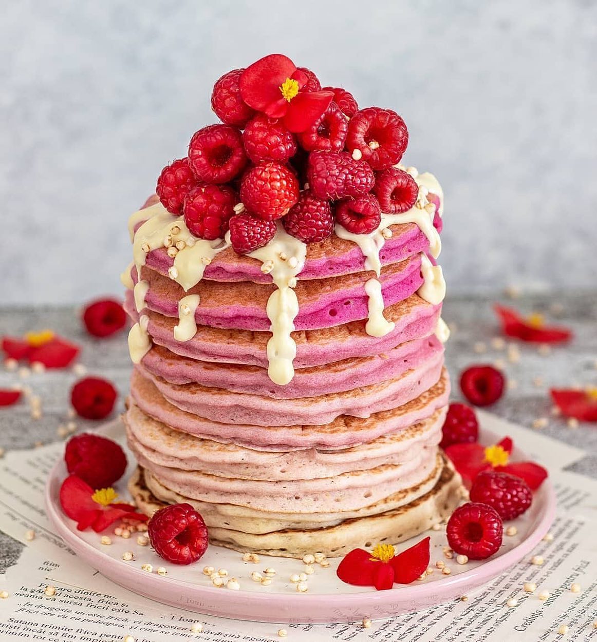 Pink Pitaya Ombre Pancakes