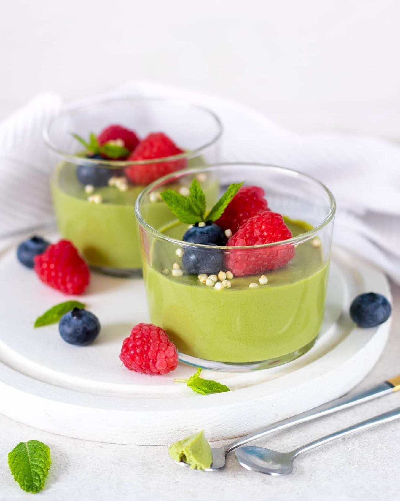 Matcha Vanilla Yogurt Dessert Pots
