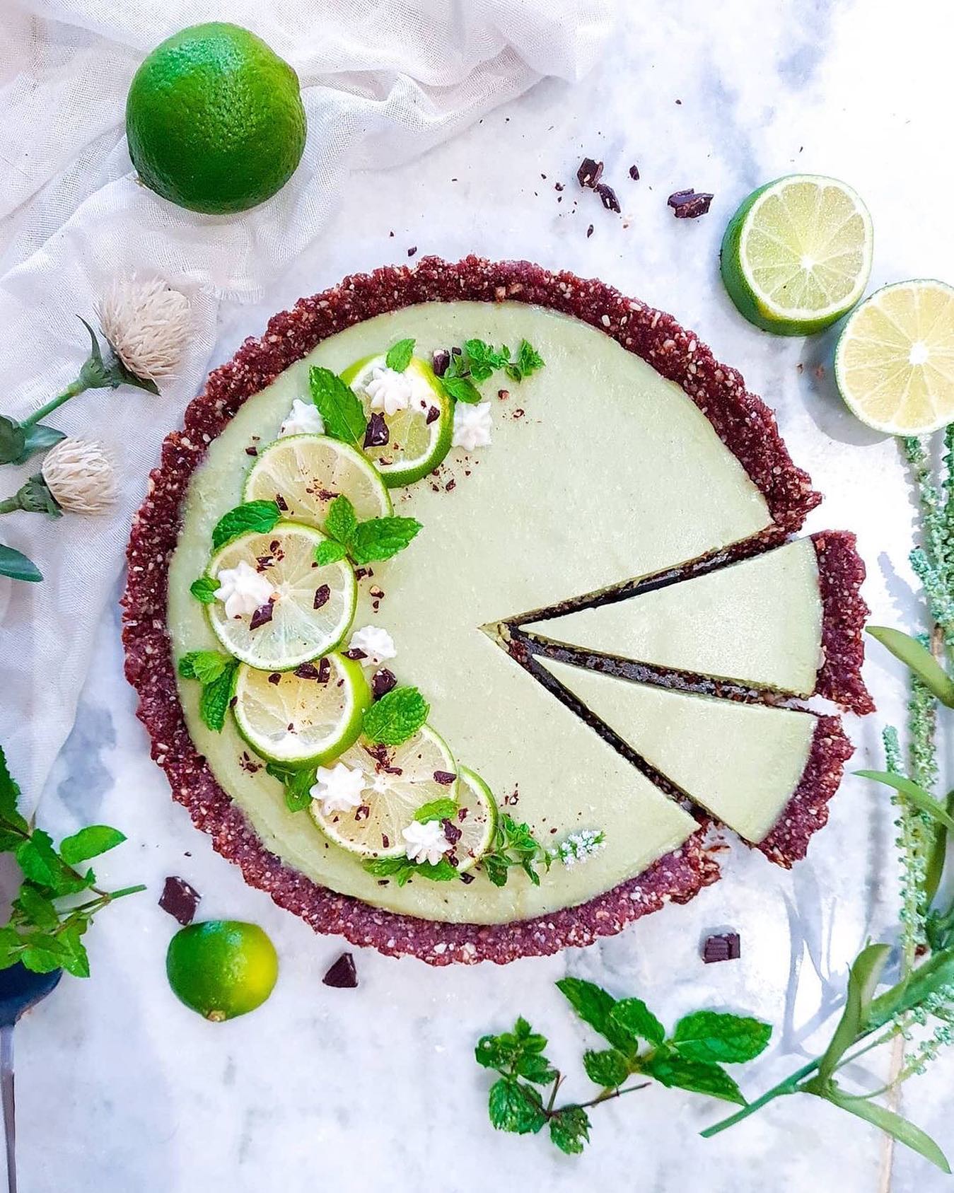 Matcha Lime Tart with Almond Crust