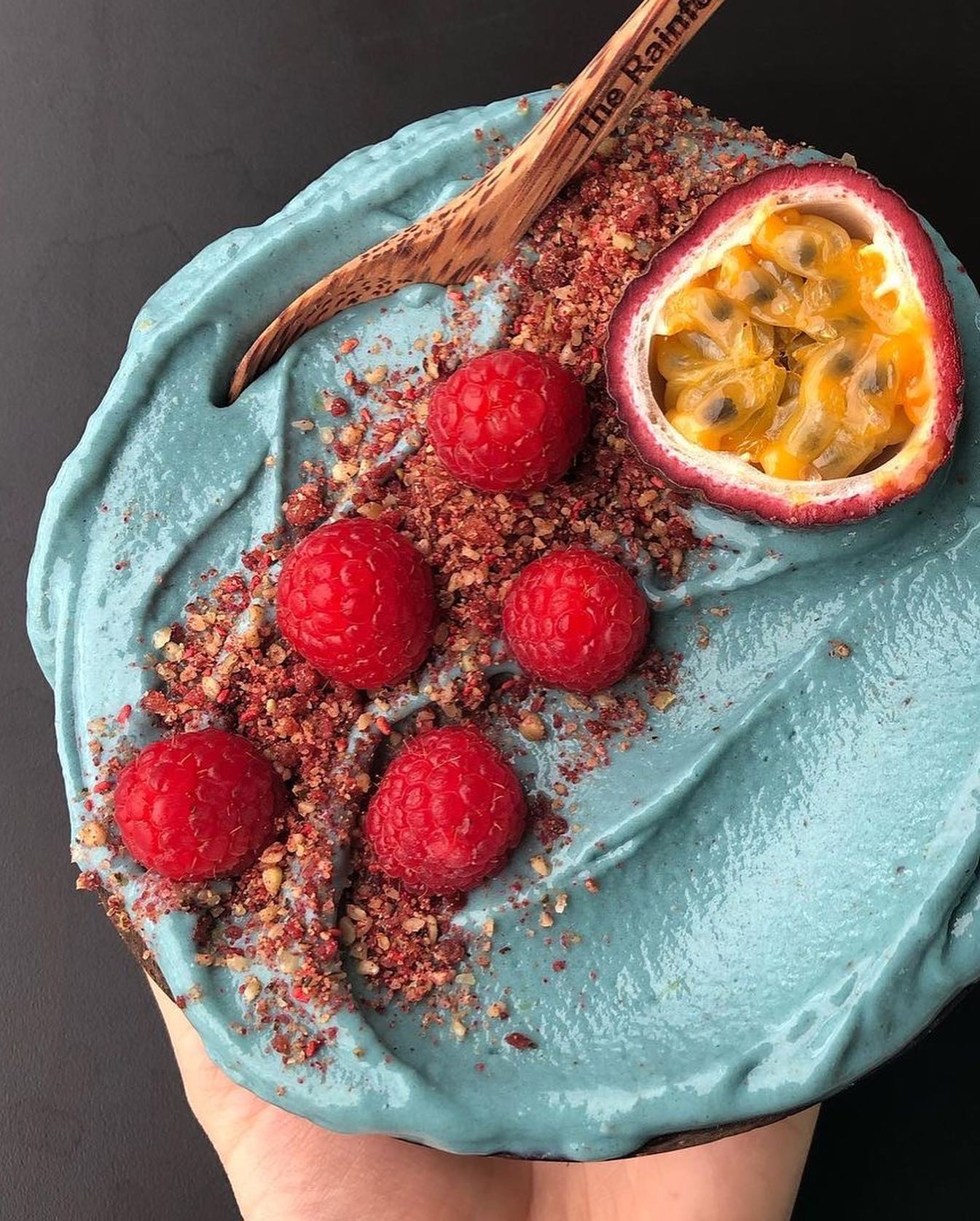 Vegan Ombre Blue Pancakes with Toppings