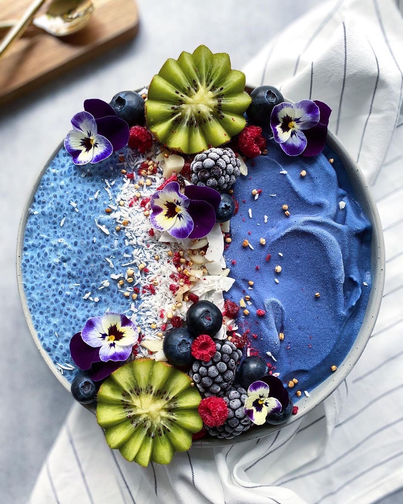 Blue Overnight Chia Pudding with Nicecream