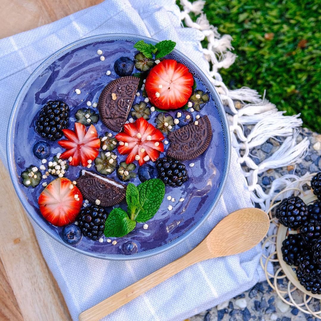 Black Smoothie with Berries and Charcoal