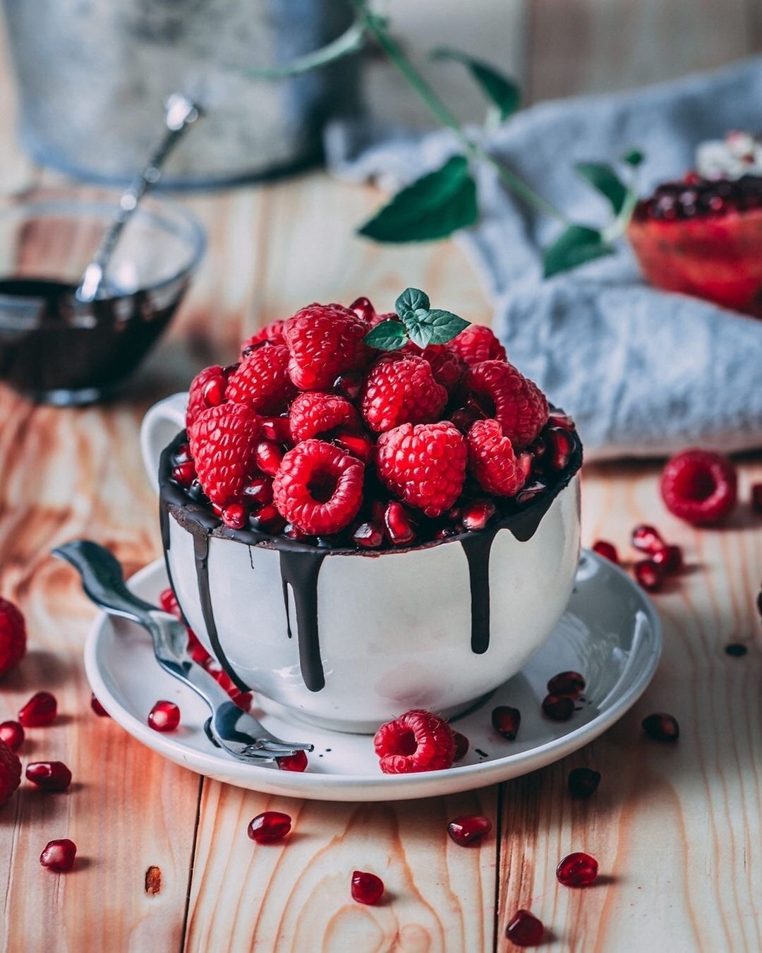 Vegan Chocolate Mug Cake with Berries