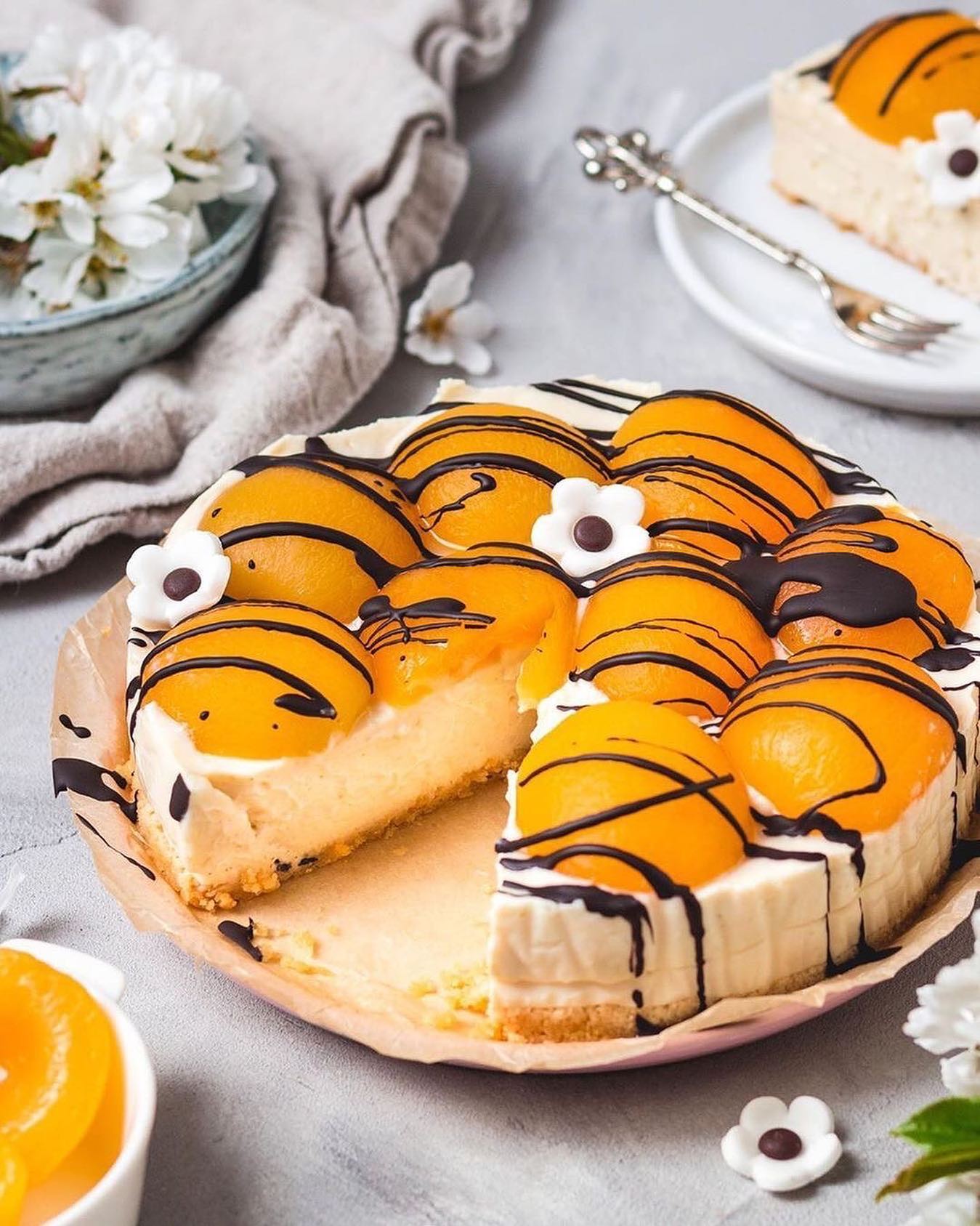 No Bake Apricot Cheesecake