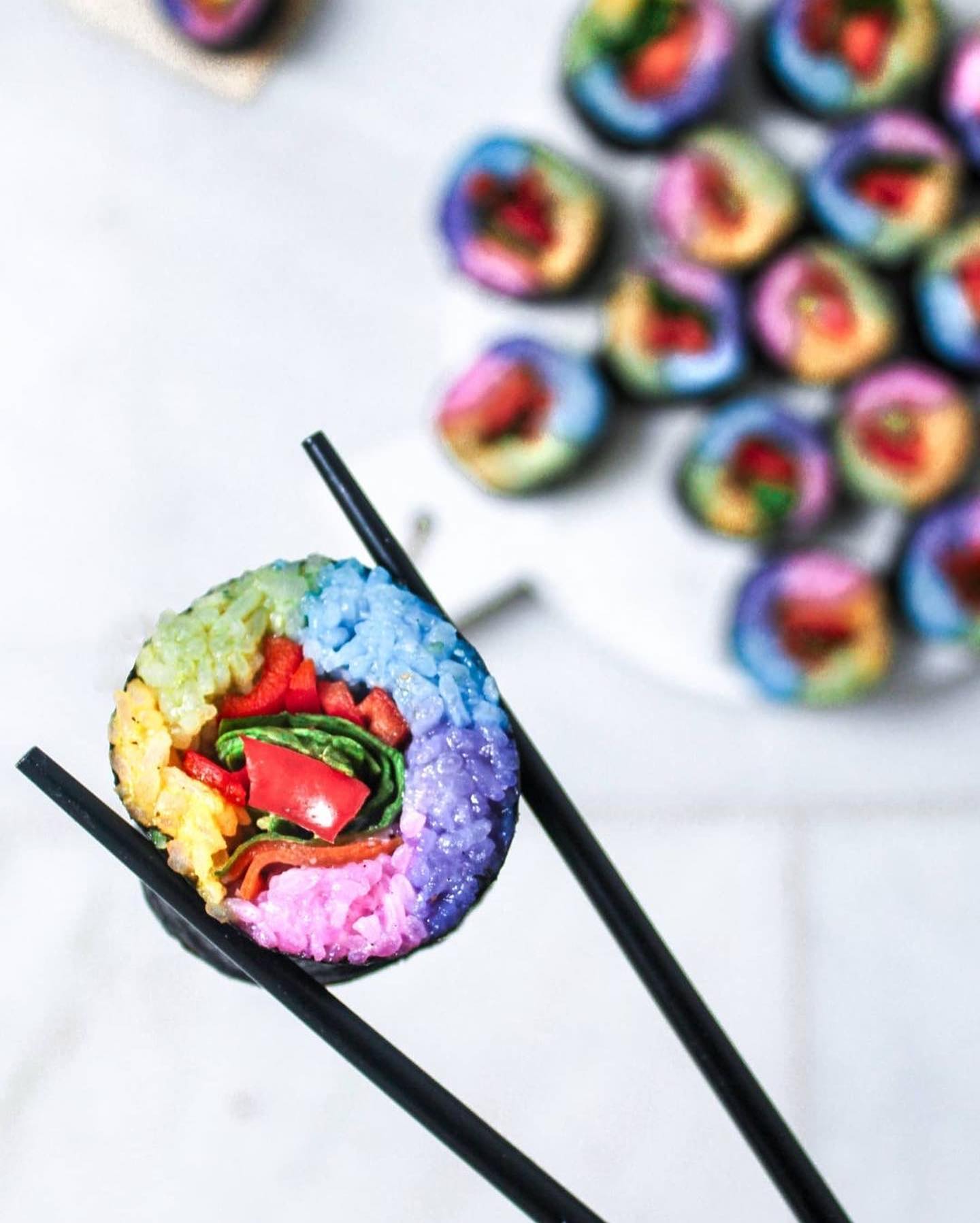 Vegan Rainbow Sushi Rolls