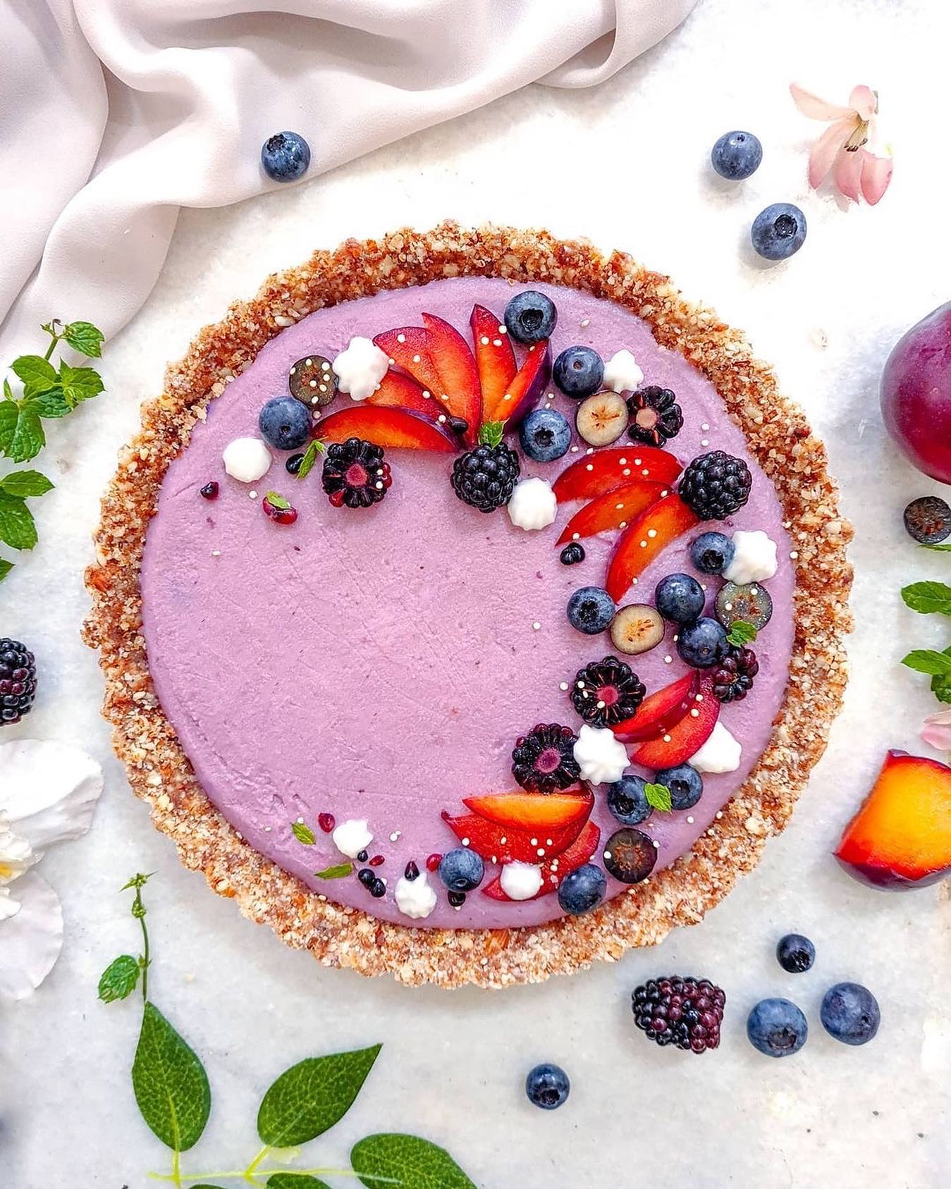 Easy No-Bake Blueberry Coconut Tart
