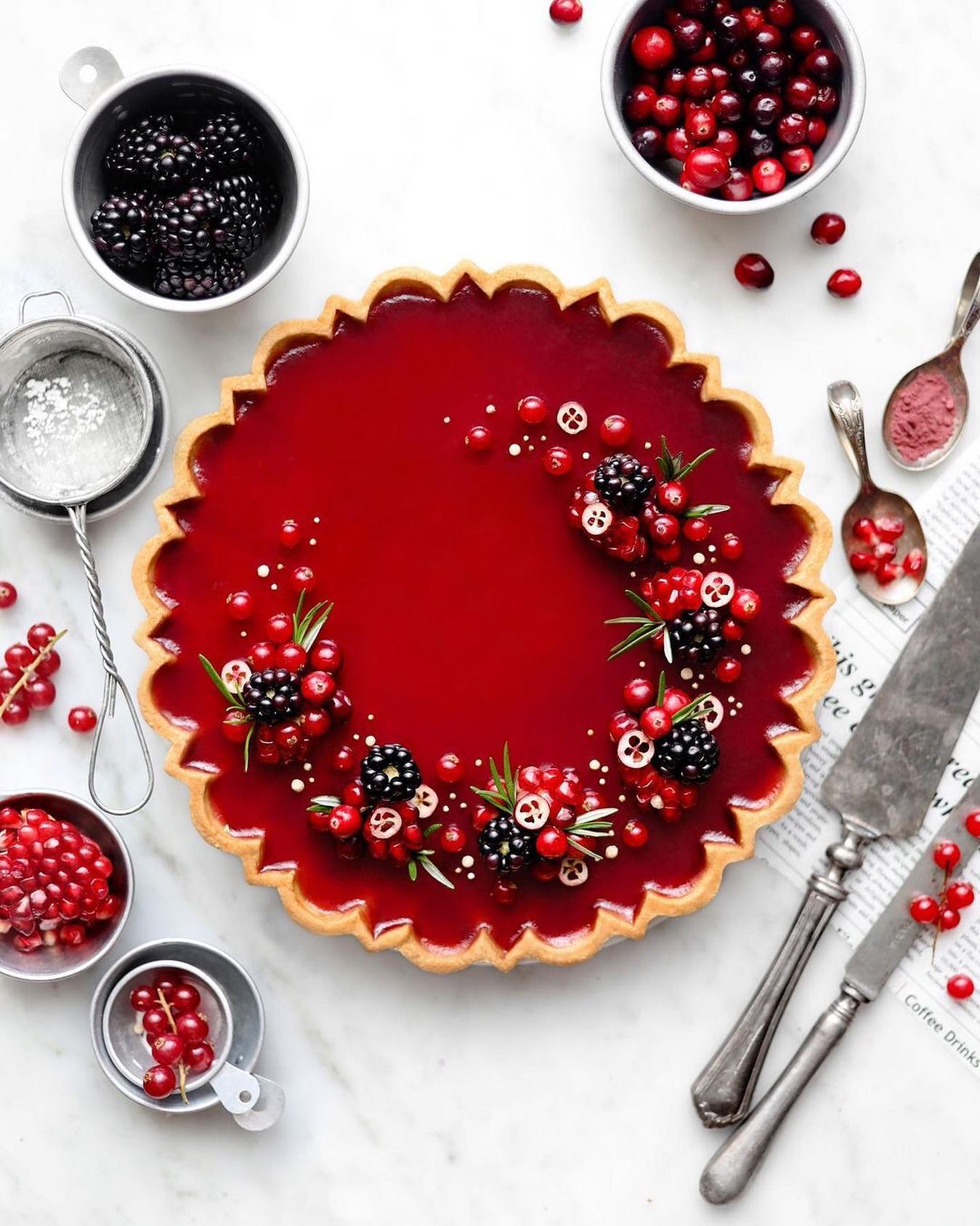 Vegan Cranberry Pomegranate Tart