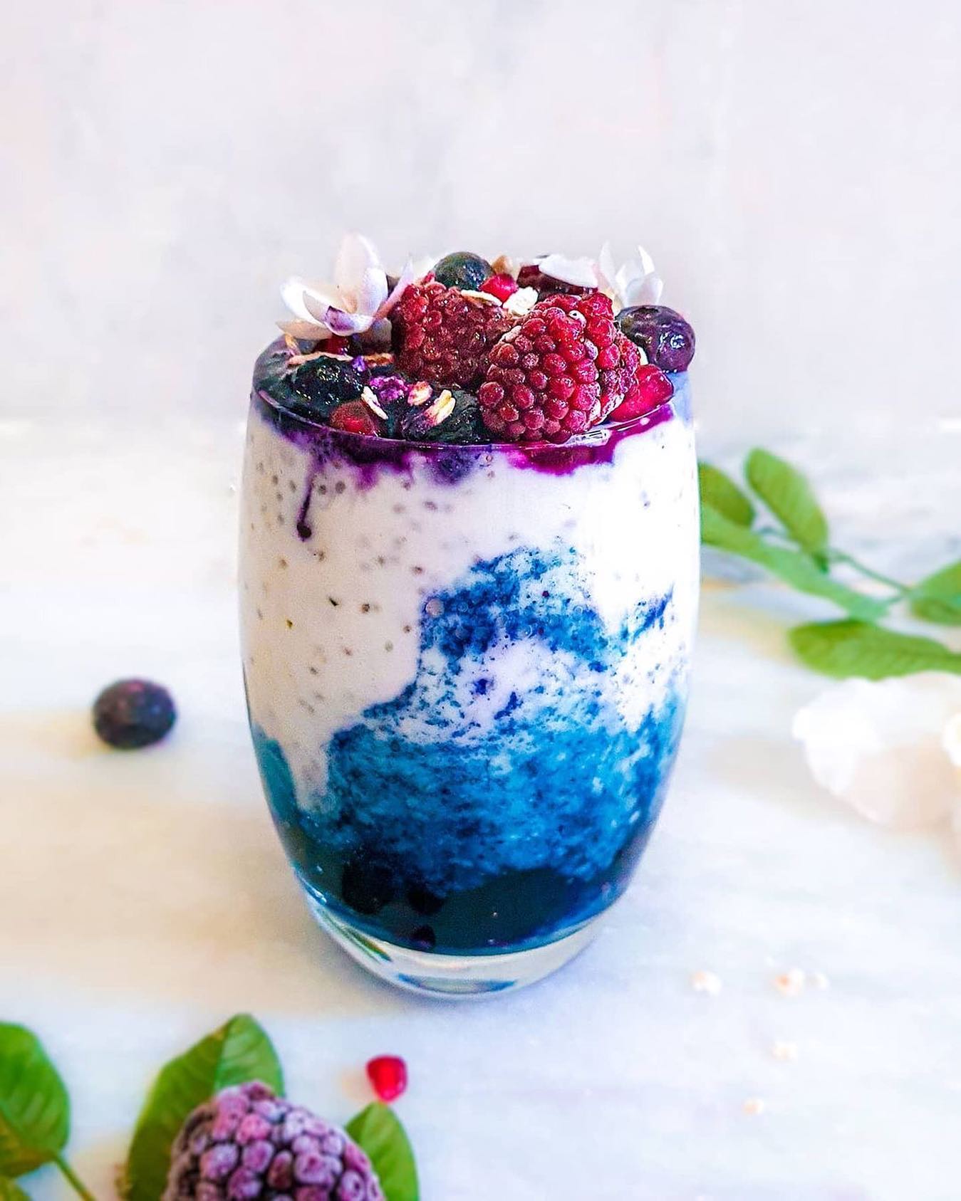 Blue Marbled Coconut Chia Pudding