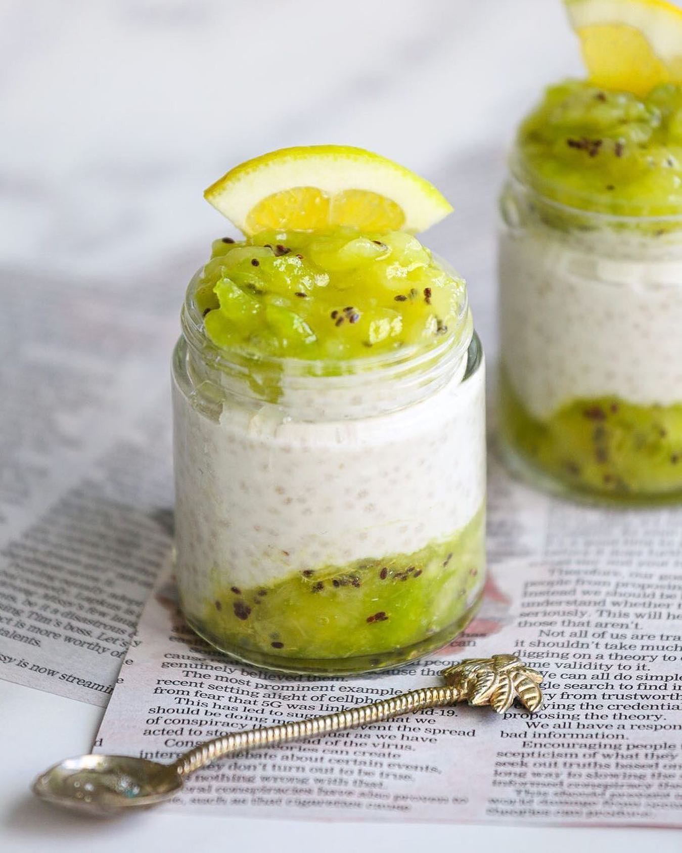 Creamy Coconut Chia Pudding with Kiwi