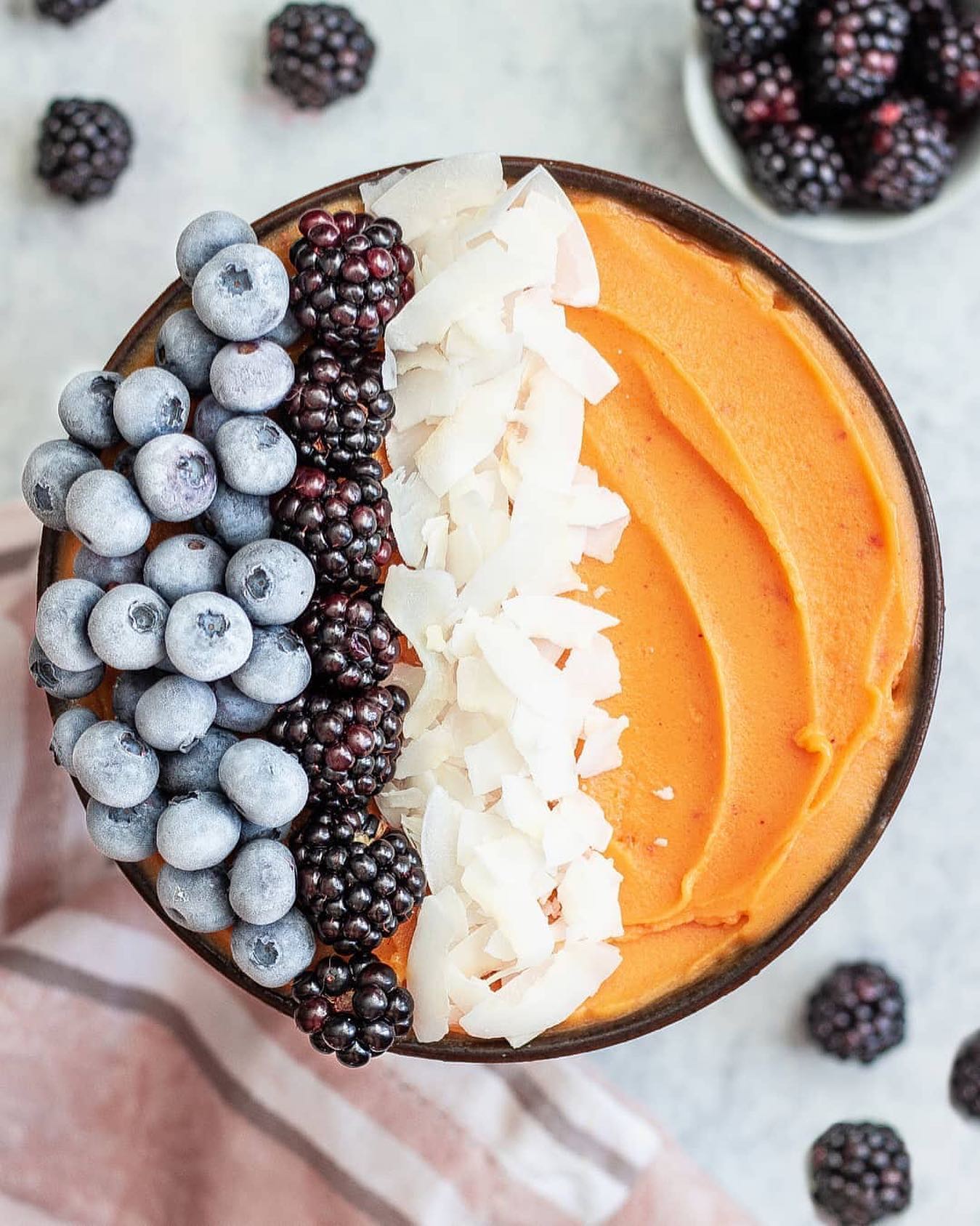 Mango Cantaloupe Turmeric Smoothie Bowl