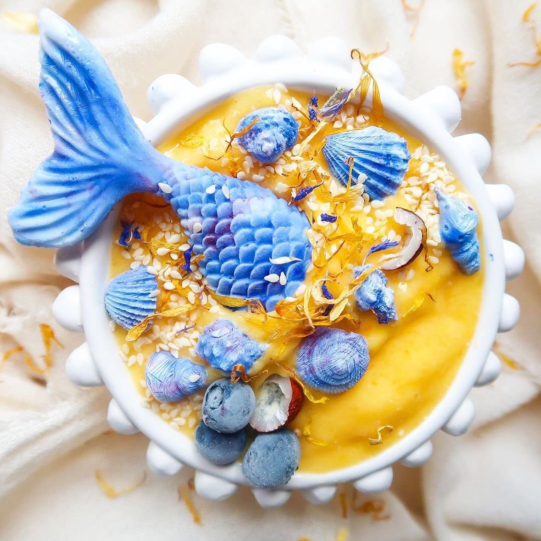 Layered Mermaid Chia Pudding Bowl
