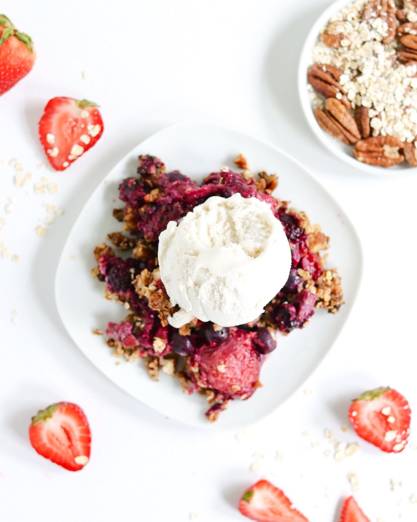 Vegan Berry Cobbler with Dairy-Free Ice Cream