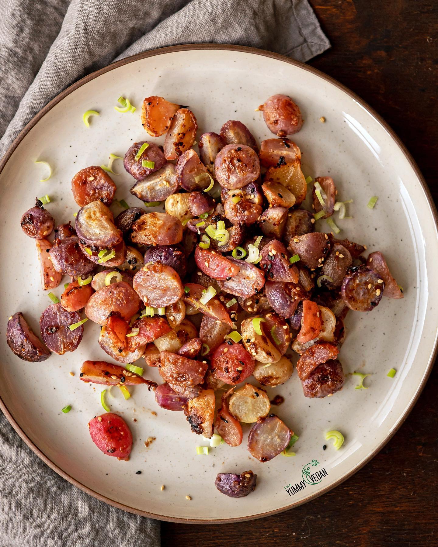 Miso Butter Roasted Radishes
