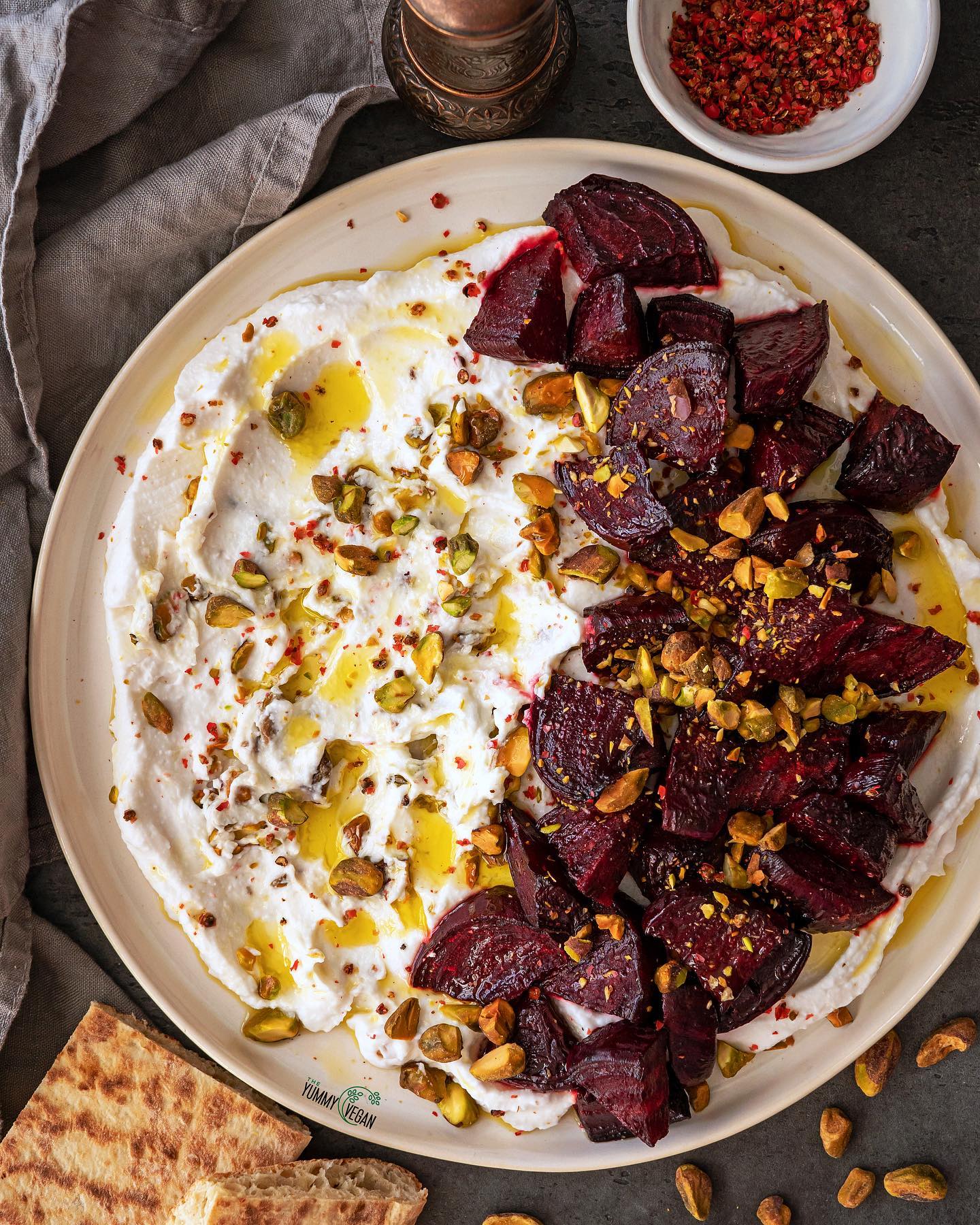 Whipped Feta with Roasted Beets and Pistachios