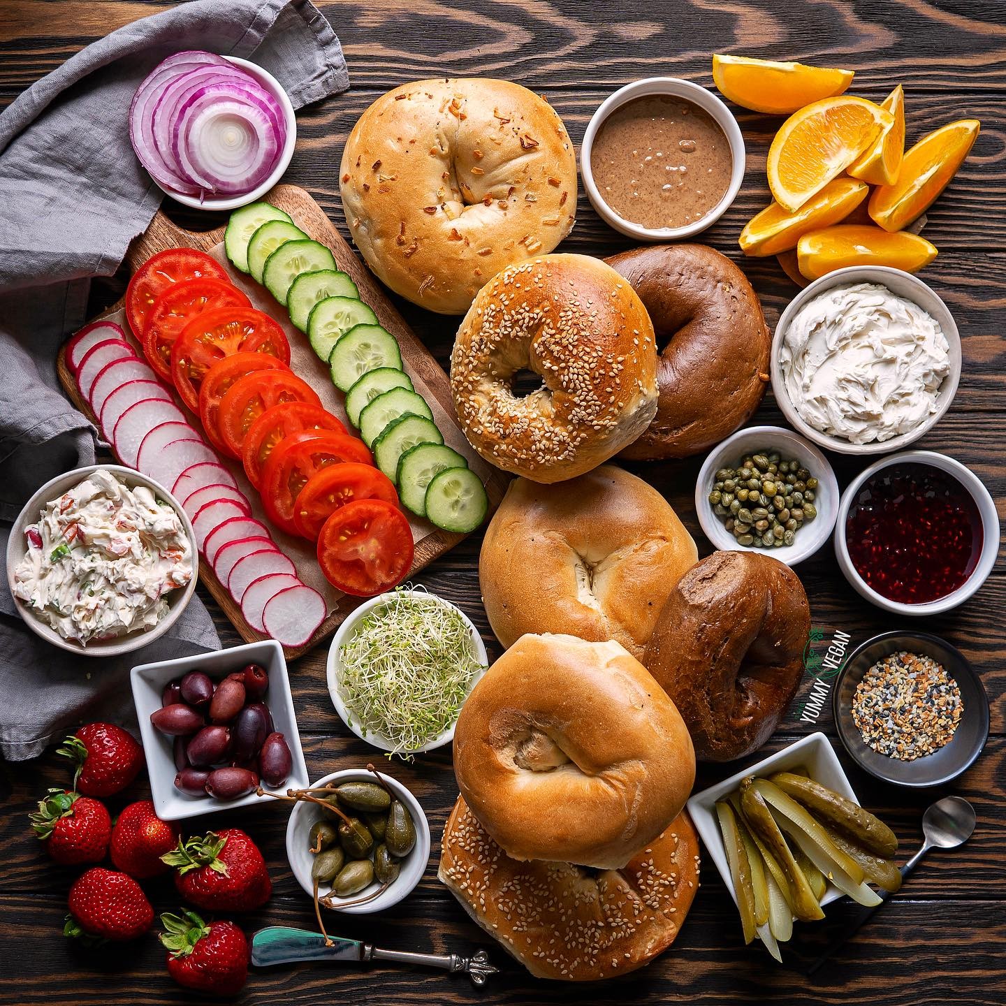 Bagel Board with Toppings and Options