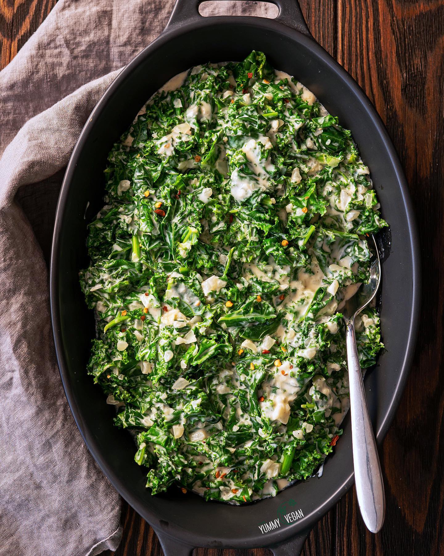 Easy Vegan Creamed Kale Side Dish
