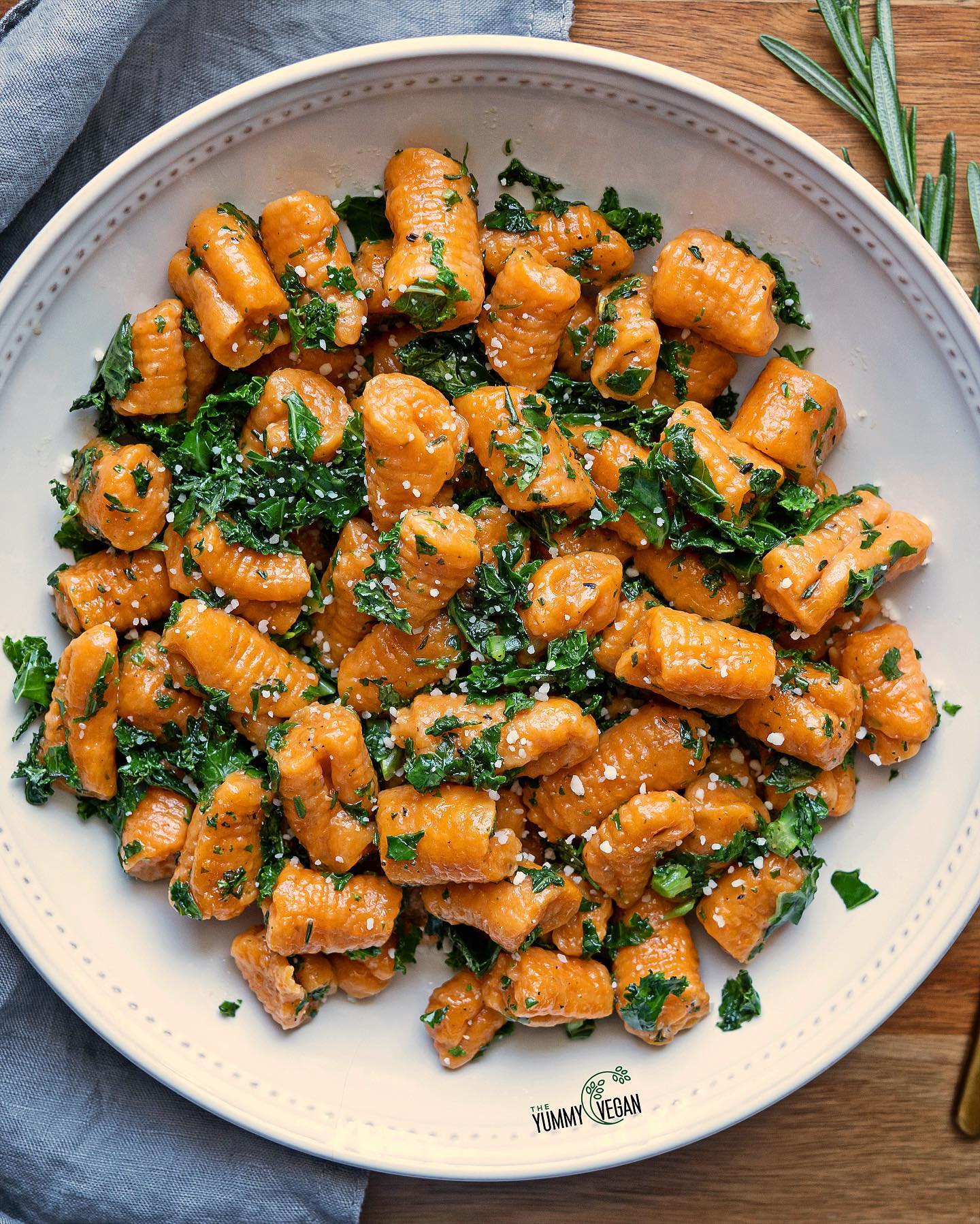 Sweet Potato Gnocchi with Kale and Herbs