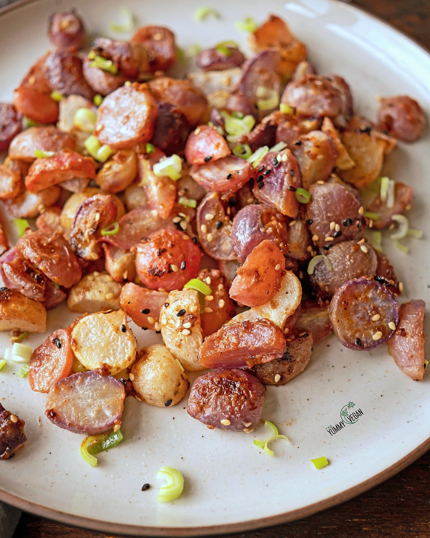 Miso Butter Roasted Radishes