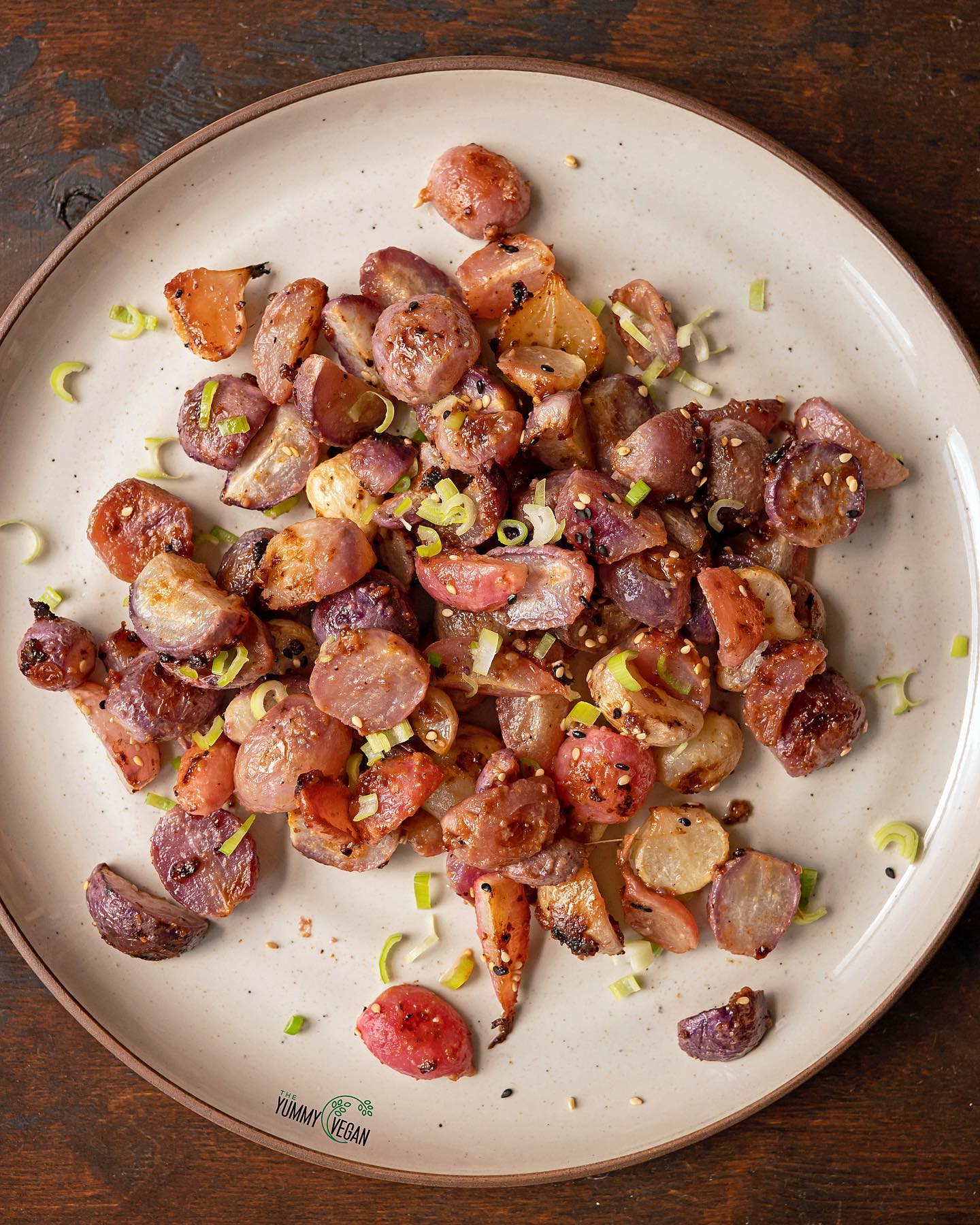 Miso Butter Roasted Radishes
