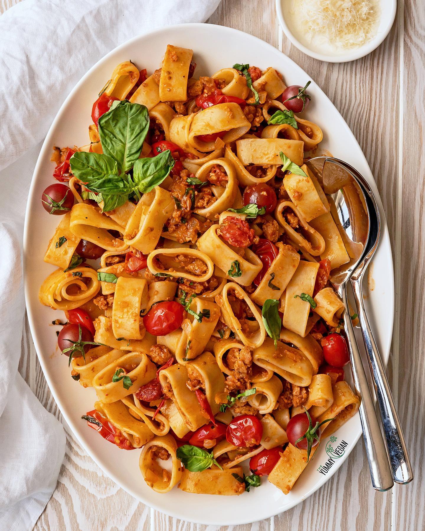 Basil Tomato Sausage Pasta