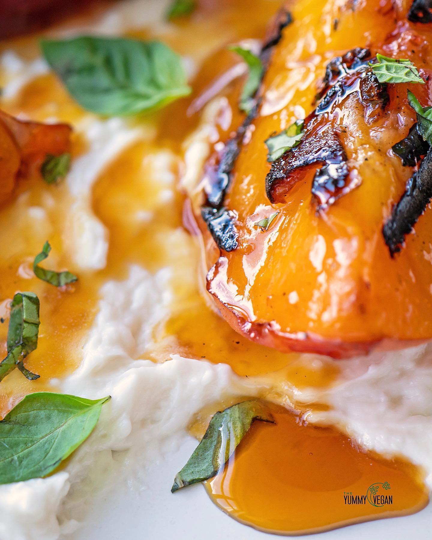 Grilled Peaches with Whipped Feta & Herbs