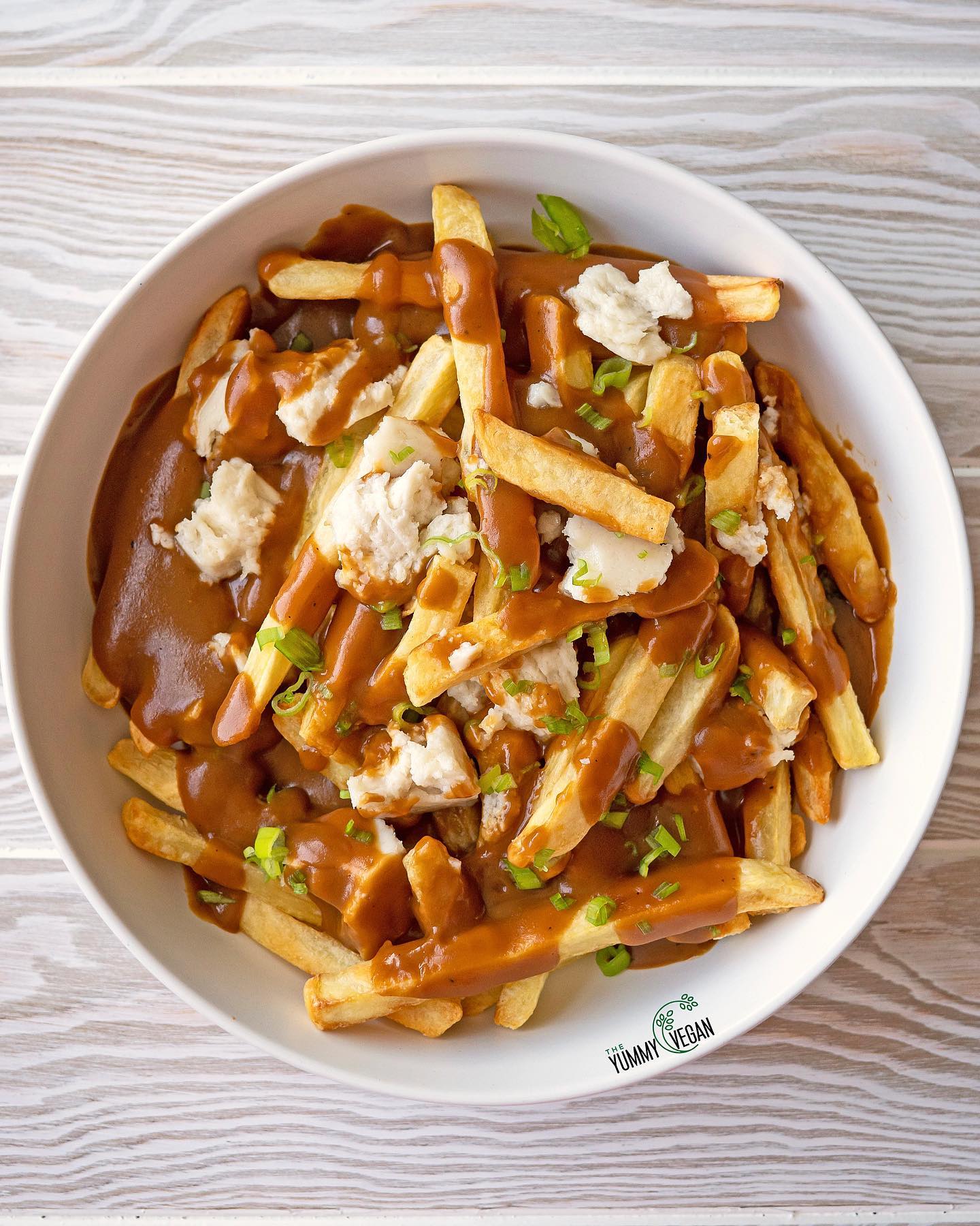 Vegan Poutine: Crispy Fries with Melty Cheese and Gravy